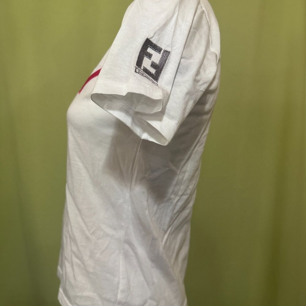 Fendi Italy Roma Amor Women's White Blouse Embroidered Size Small - Picture 7 of 7